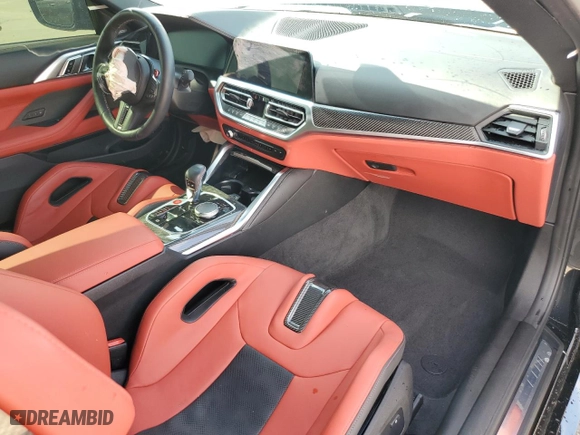 2023 BMW M4 Competition with VIN WBS33AZ05PCM90580, listed as a Copart auction lot 69255834 with 0 mi miles and Salvage Title. Bid and sale history available at carsss.com. Image 8.