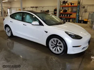 2021 Tesla Model 3 Long Range with VIN 5YJ3E1EB9MF046898, listed as a Copart auction lot 54666255 with 144,370 mi miles and Clean Title. Bid and sale history available at carsss.com. Image 4.