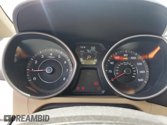 2013 Hyundai Elantra GLS with VIN 5NPDH4AE6DH169394, listed as a Copart auction lot 62767225 with 76,277 mi miles and Salvage title. Bid and sale history available at DreamBid. Image 9.