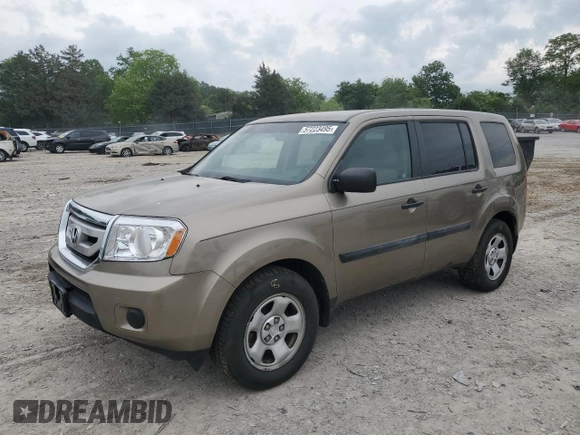 2011 Honda Pilot LX with VIN 5FNYF4H27BB053748, listed as a Copart auction lot 57223495 with 159,544 mi miles and Salvage title. Bid and sale history available at DreamBid. Image 1.
