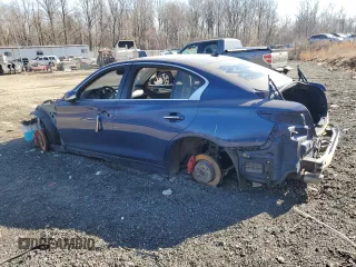 2017 Infiniti Q50 Red Sport 400 with VIN JN1FV7ARXHM870752, listed as a Copart auction lot 46588815 with 0 mi miles and Salvage Title. Bid and sale history available at carsss.com. Image 2.