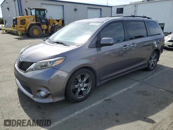 2017 Toyota Sienna SE with VIN 5TDXZ3DCXHS771231, listed as a Copart auction lot 50169225 with 81,910 mi miles and Salvage Title. Bid and sale history available at carsss.com. Image 1.
