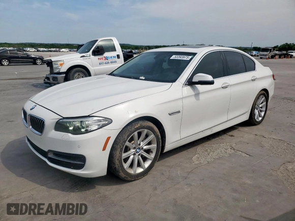 2014 BMW 5 Series 535i z VIN WBA5B1C59ED482543, wystawiony jako Copart lot #53393975 z przebiegiem 123 837 mil mil oraz Czysty tytuł • Clean title. Historia ofert i sprzedaży dostępna na DreamBid. Obrazek 1.