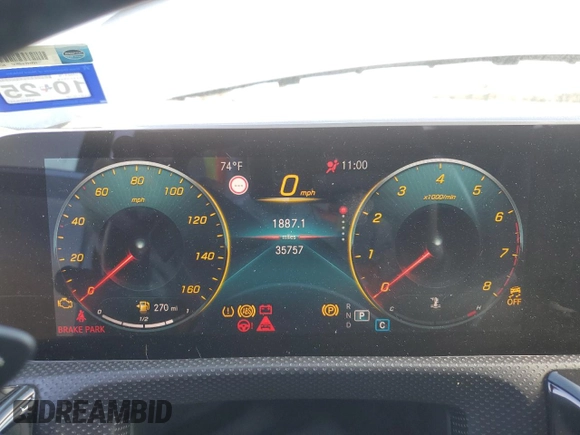 2019 Mercedes-Benz A 220 with VIN WDD3G4FB9KW025445, listed as a Copart auction lot 43725285 with 35,757 mi miles and Salvage Title. Bid and sale history available at DreamBid. Image 9.