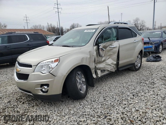 2015 Chevrolet Equinox LTZ with VIN 2GNALDEK1F6138909, listed as a Copart auction lot 49433425 with 158,600 mi miles and Salvage Title. Bid and sale history available at carsss.com. Image 1.
