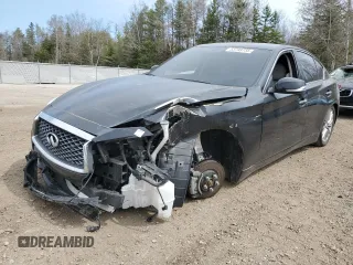 2021 Infiniti Q50 Luxe z VIN JN1EV7BR1MM754392, wystawiony jako Copart lot #53793735 z przebiegiem 33 139 mil mil oraz Szkoda całkowita • Salvage title. Historia ofert i sprzedaży dostępna na DreamBid. Obrazek 1.