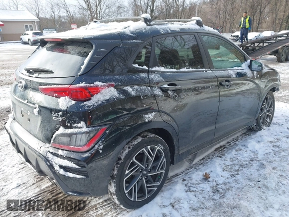 2022 Hyundai Kona N Line with VIN KM8K3CA31NU787336, listed as a IAAI auction lot 41275126 with 34,180 mi miles. Bid and sale history available at carsss.com. Image 4.