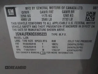 2012 Chevrolet Equinox LTZ z VIN 2GNALFEK8C6385223, wystawiony jako IAAI lot #42433803 z przebiegiem 188 956 mil mil oraz . Historia ofert i sprzedaży dostępna na DreamBid. Obrazek 9.