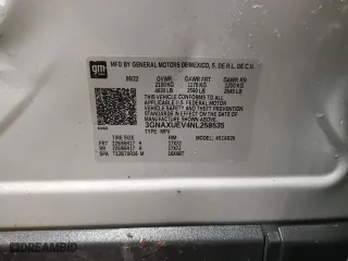 2022 Chevrolet Equinox LT with VIN 3GNAXUEV4NL258535, listed as a Copart auction lot 51595695 with 27,013 mi miles and Non Repairable. Bid and sale history available at carsss.com. Image 13.