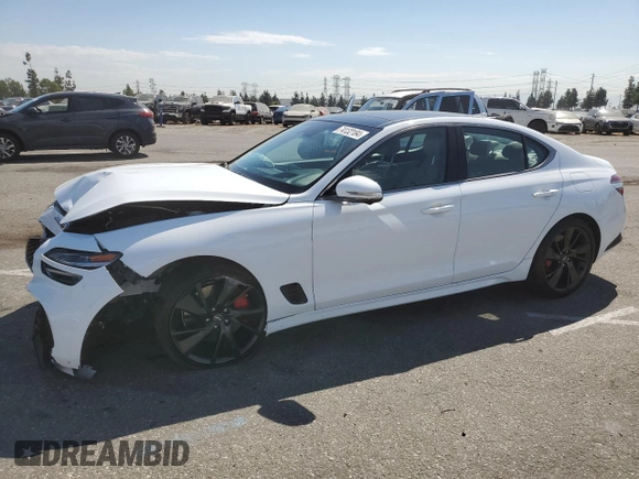 2023 Genesis G70 3.3T with VIN KMTG54TE3PU124511, listed as a Copart auction lot 74132184 with 2,534 mi miles and Salvage Title. Bid and sale history available at DreamBid. Image 1.