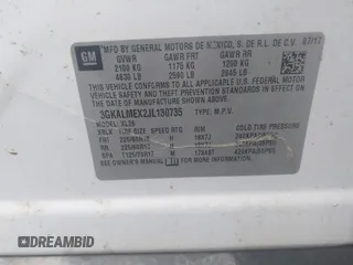 2018 GMC Terrain SLE with VIN 3GKALMEX2JL130735, listed as a IAAI auction lot 35474834 with 73,805 mi miles and . Bid and sale history available at carsss.com. Image 9.