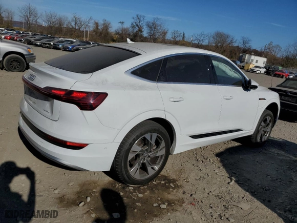 2020 Audi e-tron Sportback Premium Plus with VIN WA12ABGE4LB035209, listed as a Copart auction lot 78139704 with 13,055 mi miles and Salvage Title. Bid and sale history available at carsss.com. Image 3.