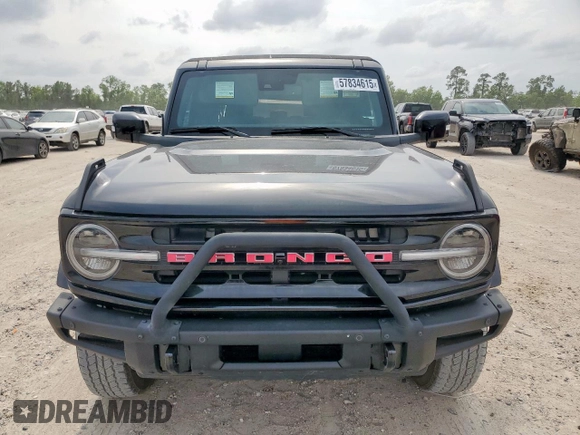 2022 Ford Bronco with VIN 1FMDE5DH1NLB77321, listed as a Copart auction lot 57834615 with 27,016 mi miles and Salvage title. Bid and sale history available at DreamBid. Image 5.