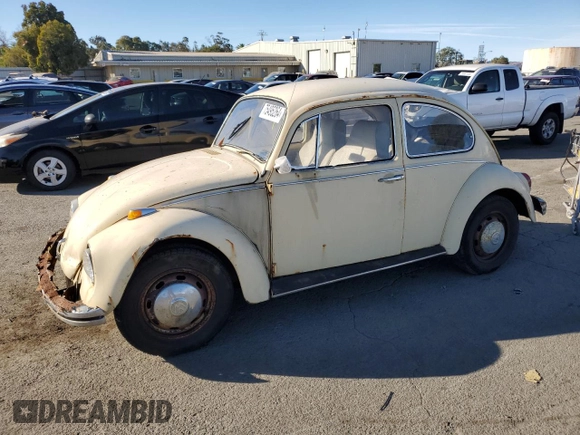 1969 Volkswagen Beetle with VIN 1190494912, listed as a Copart auction lot 75495264 with 67,827 mi miles and Salvage Title. Bid and sale history available at DreamBid. Image 1.