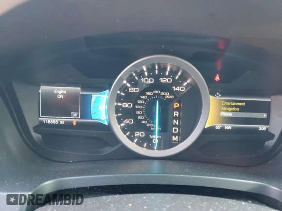 2015 Ford Explorer XLT with VIN 1FM5K8D8XFGB46061, listed as a Copart auction lot 51047835 with 118,885 mi miles and Salvage Title. Bid and sale history available at DreamBid. Image 9.