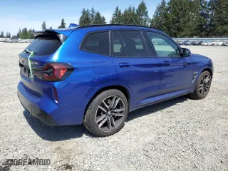 2022 BMW X3 M with VIN 5YM13EC00N9K41801, listed as a Copart auction lot 55018254 with 26,044 mi miles. Bid and sale history available at carsss.com. Image 3.