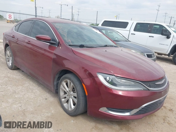2015 Chrysler 200 Limited with VIN 1C3CCCAB3FN606107, listed as a IAAI auction lot 42062802 with 97,011 mi miles and . Bid and sale history available at DreamBid. Image 1.