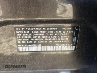 2017 Volkswagen CC 2.0T Sport with VIN WVWKP7AN4HE502063, listed as a Copart auction lot 65229023 with 183,696 mi miles. Bid and sale history available at carsss.com. Image 14.