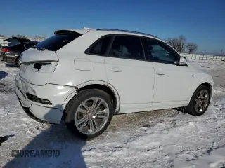 2018 Audi Q3 Premium with VIN WA1BCCFS0JR014031, listed as a Copart auction lot 87606595 with 52,690 mi miles and Salvage title. Bid and sale history available at DreamBid. Image 3.