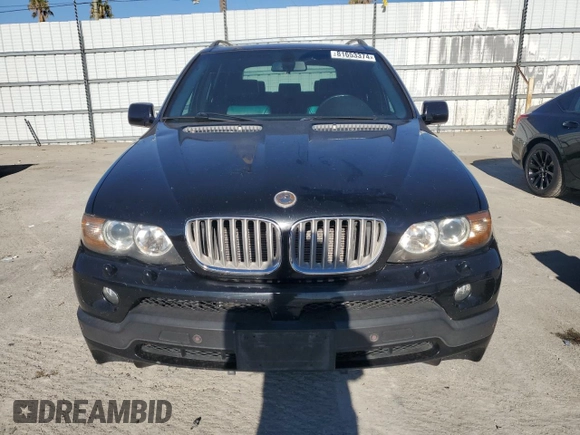 2005 BMW X5 4.8is with VIN 5UXFA93505LE83127, listed as a Copart auction lot 81653374 with 148,054 mi miles and Clean Title. Bid and sale history available at carsss.com. Image 5.