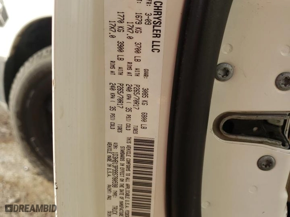 2009 Dodge Ram 1500 SLT with VIN 1D3HB13P99S780598, listed as a Copart auction lot 73457234 with 164,017 mi miles and Salvage Title. Bid and sale history available at carsss.com. Image 14.