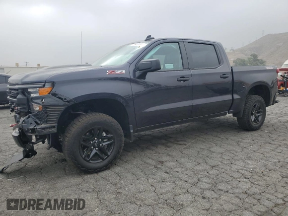 2024 Chevrolet Silverado 1500 Custom Trail Boss with VIN 3GCPDCEK6RG301024, listed as a Copart auction lot 76418164 with 5,684 mi miles and Salvage Title. Bid and sale history available at carsss.com. Image 1.