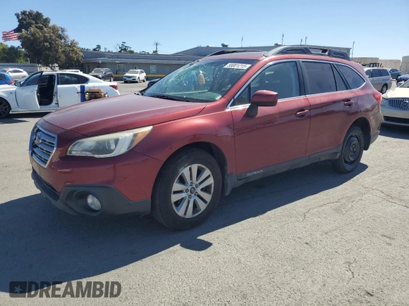 2015 Subaru Outback Premium with VIN 4S4BSADC8F3343655, listed as a Copart auction lot 58001215 with 139,252 mi miles and Salvage title. Bid and sale history available at DreamBid. Image 1.