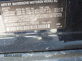 2015 BMW X5 xDrive50i z VIN 5UXKR6C58F0J78920, wystawiony jako IAAI lot #42053507 z przebiegiem 130 372 mil mil oraz . Historia ofert i sprzedaży dostępna na DreamBid. Obrazek 9.