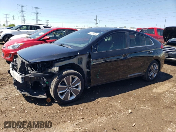 2018 Hyundai Ioniq Limited with VIN KMHC05LC5JU067134, listed as a Copart auction lot 57309375 with 105,242 mi miles and Salvage title. Bid and sale history available at DreamBid. Image 1.