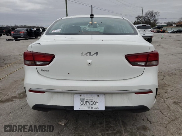 2022 Kia Rio S with VIN 3KPA24AD3NE481660, listed as a Copart auction lot 48053765 with 31,501 mi miles and Salvage Title. Bid and sale history available at carsss.com. Image 6.