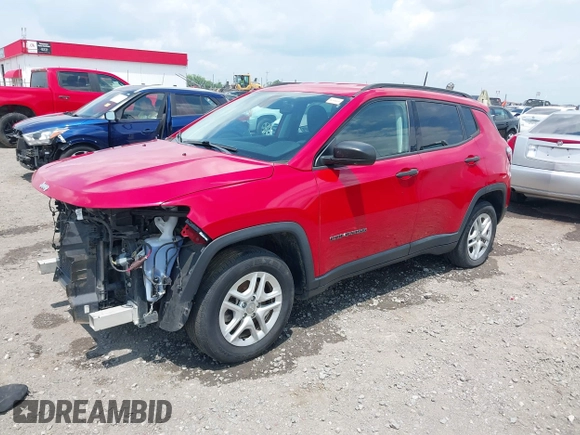 2018 Jeep Compass Sport z VIN 3C4NJCAB6JT487634, wystawiony jako IAAI lot #42405806 z przebiegiem 145 148 mil mil oraz . Historia ofert i sprzedaży dostępna na DreamBid. Obrazek 20.