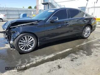 2021 Infiniti Q50 Luxe z VIN JN1EV7BP2MM700596, wystawiony jako Copart lot #57619485 z przebiegiem 89 063 mil mil oraz Czysty tytuł • Clean title. Historia ofert i sprzedaży dostępna na DreamBid. Obrazek 1.