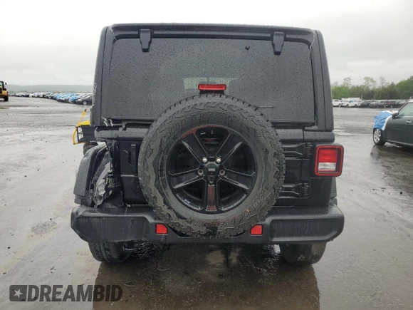 2022 Jeep Wrangler Unlimited Sahara with VIN 1C4HJXEGXNW211886, listed as a Copart auction lot 54877645 with 64,815 mi miles and Salvage title. Bid and sale history available at DreamBid. Image 6.