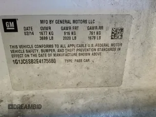 2014 Chevrolet Sonic LT with VIN 1G1JC6SB2E4175680, listed as a Copart auction lot 44746565 with 137,570 mi miles and Salvage Title. Bid and sale history available at carsss.com. Image 13.