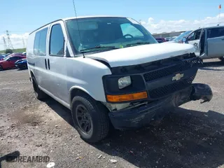2012 Chevrolet Express Cargo Van with VIN 1GCSGAFX1C1168632, listed as a IAAI auction lot 41890198 with NaN miles. Bid and sale history available at carsss.com. Image 1.