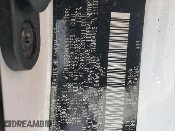 2010 Lexus RX 350 z VIN 2T2ZK1BA3AC013096, wystawiony jako Copart lot #56663195 z przebiegiem 123 163 mil mil oraz Szkoda całkowita • Salvage title. Historia ofert i sprzedaży dostępna na DreamBid. Obrazek 13.