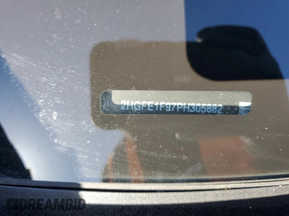 2023 Honda Civic Touring z VIN 2HGFE1F97PH305882, wystawiony jako Copart lot #54826915 z przebiegiem Nie podano mil oraz Szkoda całkowita • Salvage title. Historia ofert i sprzedaży dostępna na DreamBid. Obrazek 12.