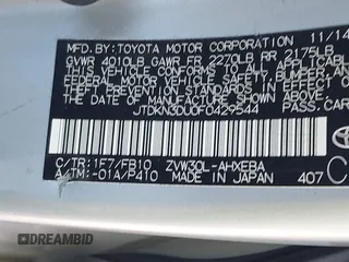 2015 Toyota Prius Four with VIN JTDKN3DU0F0429544, listed as a IAAI auction lot 41669836 with 71,494 mi miles. Bid and sale history available at carsss.com. Image 9.