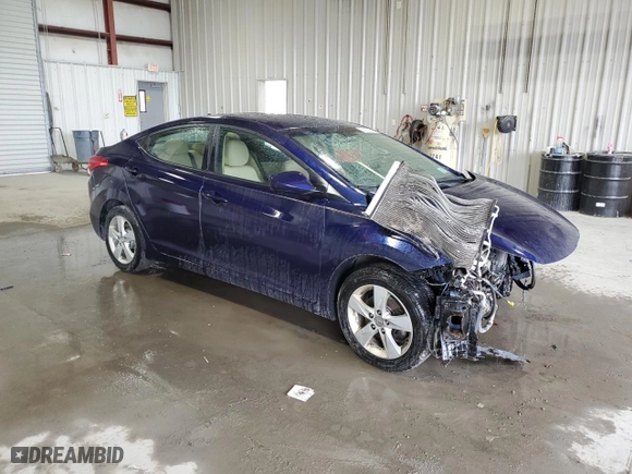 2013 Hyundai Elantra GLS with VIN 5NPDH4AE1DH455122, listed as a Copart auction lot 53023755 with 0 mi miles and Salvage Title. Bid and sale history available at carsss.com. Image 4.