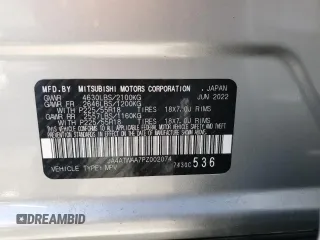 2023 Mitsubishi Eclipse Cross SE z VIN JA4ATWAA7PZ002074, wystawiony jako Copart lot #62300925 z przebiegiem 19 419 mil mil oraz Szkoda całkowita • Salvage title. Historia ofert i sprzedaży dostępna na DreamBid. Obrazek 14.