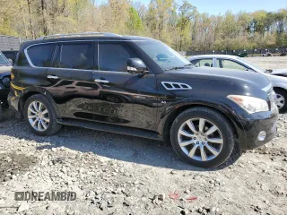 2014 Infiniti QX80 with VIN JN8AZ2NC8E9351805, listed as a Copart auction lot 51715735 with 130,943 mi miles and Salvage Title. Bid and sale history available at carsss.com. Image 4.