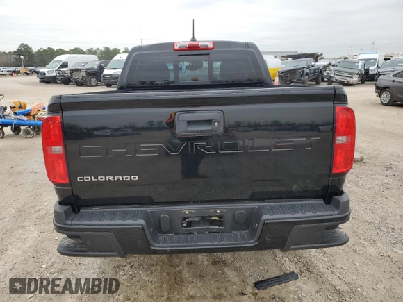 2021 Chevrolet Colorado 2WD LT with VIN 1GCGSCEA9M1278729, listed as a Copart auction lot 88572395 with 38,492 mi miles and Salvage Title. Bid and sale history available at carsss.com. Image 6.