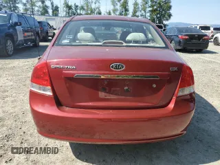 2007 Kia Spectra EX with VIN KNAFE121975376780, listed as a Copart auction lot 60738525 with 78,148 mi miles and Salvage title. Bid and sale history available at DreamBid. Image 6.