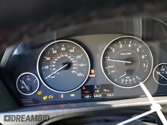 2015 BMW 4 Series 428i with VIN WBA3N3C55FF712918, listed as a Copart auction lot 53373025 with 64,638 mi miles and Salvage title. Bid and sale history available at DreamBid. Image 9.