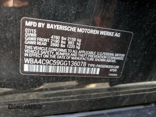 2016 BMW 4 Series 428i xDrive with VIN WBA4C9C59GG136078, listed as a Copart auction lot 49689895 with 143,135 mi miles and Salvage Title. Bid and sale history available at DreamBid. Image 14.