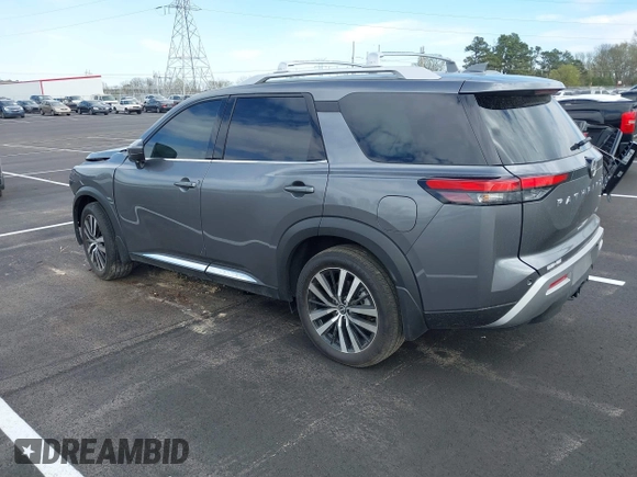 2024 Nissan Pathfinder Platinum z VIN 5N1DR3DH5RC249989, wystawiony jako IAAI lot #41875666 z przebiegiem 4 218 mil mil oraz . Historia ofert i sprzedaży dostępna na DreamBid. Obrazek 3.