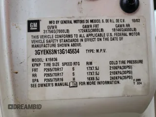 2003 Cadillac Escalade EXT z VIN 3GYEK63N13G145634, wystawiony jako Copart lot #47593375 z przebiegiem 287 512 mil mil oraz Nie do naprawy. Historia ofert i sprzedaży dostępna na DreamBid. Obrazek 13.