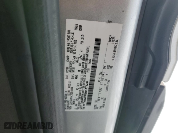 2017 Ford Transit с VIN 1FTYR2CM9HKA71247, выставлен на аукционе Copart как лот 44844635 с пробегом 269 890 миль миль и Чистый • Clean title. История ставок и продаж доступна на DreamBid. Изображение 12.