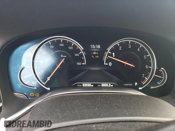 2018 BMW 7 Series 740i xDrive with VIN WBA7E4C5XJGV24003, listed as a Copart auction lot 71395443 with 63,558 mi miles. Bid and sale history available at carsss.com. Image 9.