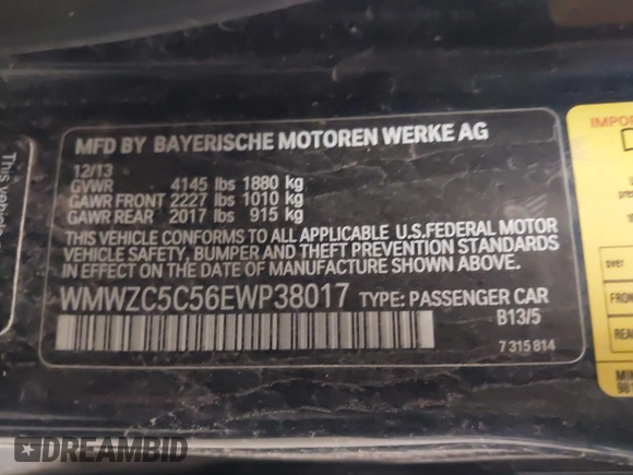 2014 MINI Countryman S with VIN WMWZC5C56EWP38017, listed as a IAAI auction lot 42287308 with 151,780 mi miles and . Bid and sale history available at DreamBid. Image 9.